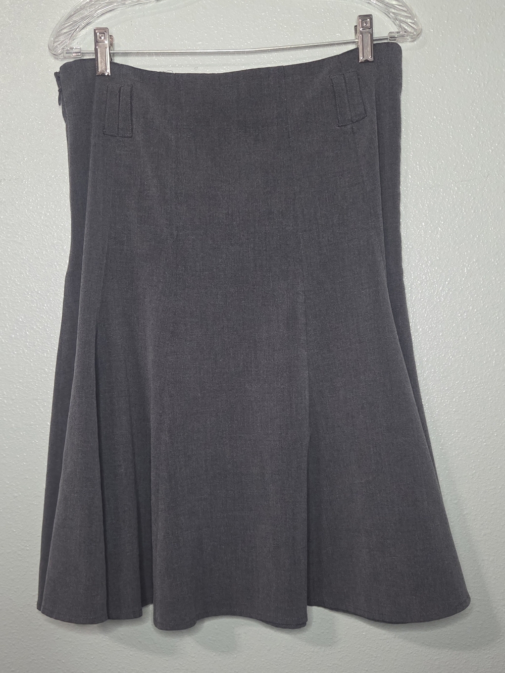 Dressbarn Womans Gray Paneled A-Line Flare Career Skirt - Size 10 - Picture 5 of 8
